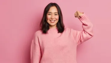 Woman flexing her muscles